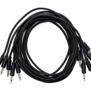5 pcs 90 cm braided cables, black