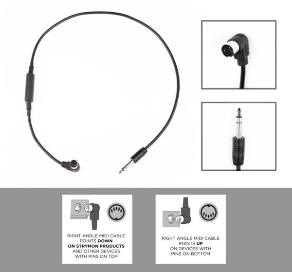 Right Angle MIDI – Straight TRS Cable