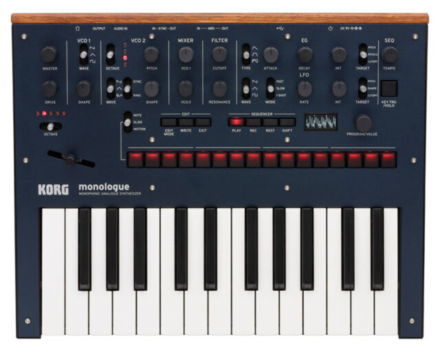 Monologue monophonic analogue synthesizer (Dark blue)